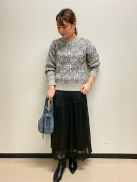 「オーガンジー」｜「アイテム（ブーツ）」を使った、ERIKAさん（レディース・157cm）の秋コーディネート