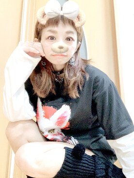 「present（プレゼント）のアイテム（アクセサリー）」を使った、いちご🍓さん（レディース・152cm）の秋コーディネート