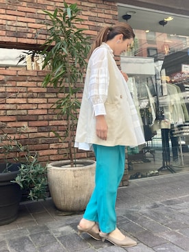 「チュニック」｜「アイテム（その他アウター）」を使った、✳︎ｆｕｋｕ✳︎さん（レディース・158cm）の春コーディネート