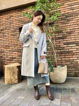 「Te chichi（テチチ）のアイテム（チェスターコート）」を使った、✳︎ｆｕｋｕ✳︎さん（レディース・158cm）の秋コーディネート