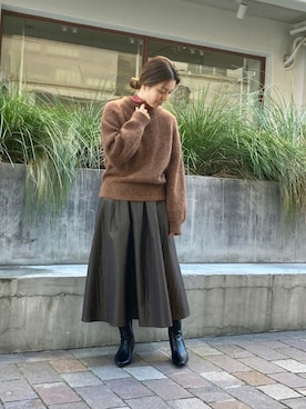 「Te chichi CLASSIC（テチチクラシック）のアイテム（スカート）」を使った、✳︎ｆｕｋｕ✳︎さん（レディース・158cm）の秋コーディネート