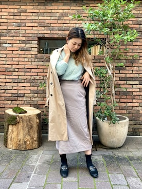 「Te chichi（テチチ）のアイテム（トレンチコート）」を使った、✳︎ｆｕｋｕ✳︎さん（レディース・158cm）の秋コーディネート