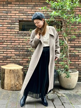 「テチチ(Te chichi)」｜「アイテム（ノーカラーコート）」を使った、✳︎ｆｕｋｕ✳︎さん（レディース・158cm）の秋コーディネート