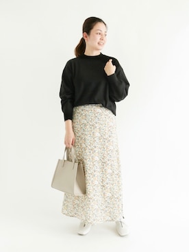 「ロンクスカート」｜「アイテム（その他）」を使った、✳︎ｆｕｋｕ✳︎さん（レディース・158cm）の春コーディネート
