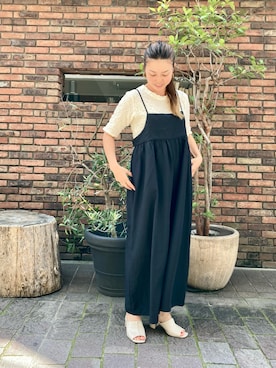 「ギャザー」｜「アイテム（オールインワン・サロペット）」を使った、✳︎ｆｕｋｕ✳︎さん（レディース・158cm）の夏コーディネート