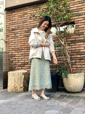 「Te chichi（テチチ）のアイテム（マウンテンパーカー）」を使った、✳︎ｆｕｋｕ✳︎さん（レディース・158cm）の春コーディネート