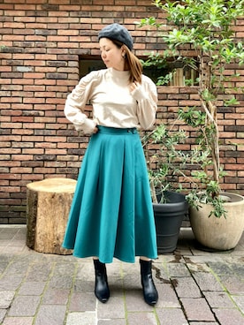 「テチチ(Te chichi)」｜「アイテム（帽子）」を使った、✳︎ｆｕｋｕ✳︎さん（レディース・158cm）の秋コーディネート