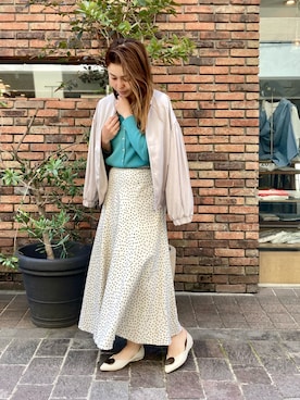 「ロンクスカート」｜「アイテム（ブルゾン）」を使った、✳︎ｆｕｋｕ✳︎さん（レディース・158cm）の春コーディネート