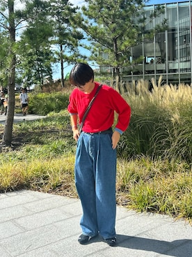 「アイテム（スニーカー）」を使った、翔太郎さん（メンズ・175cm・10代）の秋コーディネート