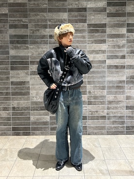 「アイテム（アームカバー）」を使った、翔太郎さん（メンズ・175cm）の冬コーディネート