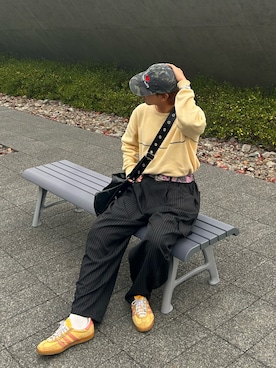 「アイテム（帽子）」を使った、翔太郎さん（メンズ・175cm・10代）の秋コーディネート