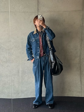 「アイテム（ネクタイ）」を使った、翔太郎さん（メンズ・175cm・10代）の秋コーディネート