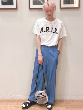 「DRESKIP（ドレスキップ）のアイテム（バッグ）」を使った、いましさん（メンズ・169cm）の夏コーディネート