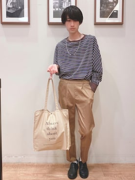 「DRESKIP（ドレスキップ）のアイテム（バッグ）」を使った、いましさん（メンズ・169cm）の秋コーディネート