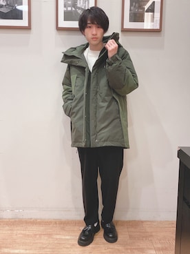 「黒パンツ」｜「アイテム（その他アウター）」を使った、いましさん（メンズ・169cm）の冬コーディネート