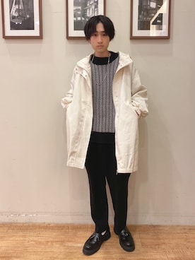 「フードコート」｜「アイテム（その他アウター）」を使った、いましさん（メンズ・169cm）の冬コーディネート
