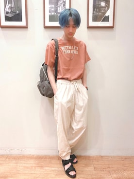 「DRESKIP（ドレスキップ）のアイテム（バッグ）」を使った、いましさん（メンズ・169cm）の夏コーディネート