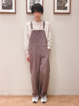「アイテム（オールインワン・サロペット、パープル系）」を使った、いましさん（メンズ・169cm）の秋コーディネート