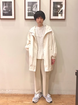 「白ニット」｜「アイテム（その他アウター）」を使った、いましさん（メンズ・169cm）の冬コーディネート