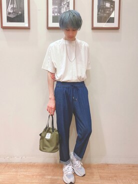 「DRESKIP（ドレスキップ）のアイテム（バッグ）」を使った、いましさん（メンズ・169cm）の夏コーディネート