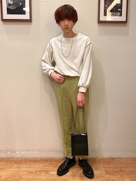 「DRESKIP（ドレスキップ）のアイテム（パンツ）」を使った、いましさん（メンズ・169cm）の春コーディネート