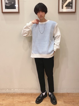 「DRESKIP（ドレスキップ）のアイテム（パンツ）」を使った、いましさん（メンズ・169cm）の春コーディネート