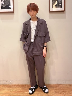 「kutir（クティール）のアイテム（テーラードジャケット）」を使った、いましさん（メンズ・169cm）の夏コーディネート