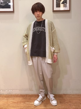 「DRESKIP（ドレスキップ）のアイテム（パンツ）」を使った、いましさん（メンズ・169cm）の春コーディネート