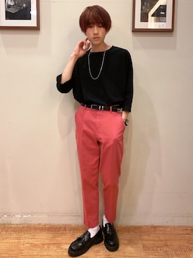 「DRESKIP（ドレスキップ）のアイテム（パンツ）」を使った、いましさん（メンズ・169cm）の春コーディネート