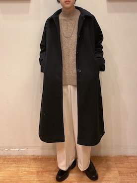 「HARUTA」｜「アイテム（ステンカラーコート）」を使った、いましさん（メンズ・169cm）の秋コーディネート