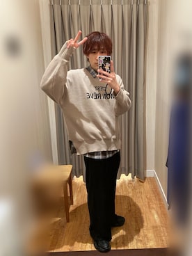 「ロゴニット」｜いましさん（メンズ・169cm）の秋コーディネート
