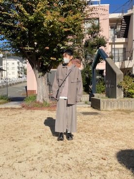 「WYM LIDNM（ウィム バイ リドム）のMILANO RIB HEAVY WEIGHT PO KNIT（ニット/セーター）」を使った、enokiさん（メンズ・167cm）の秋コーディネート