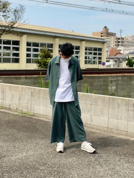 「MinoriTY（マイノリティ）のアイテム（セットアップ）」を使った、enokiさん（メンズ・167cm）の夏コーディネート