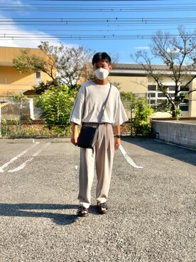 「WYM × ATTACHMENT（ウィム×アタッチメント）のアイテム（その他パンツ）」を使った、enokiさん（メンズ・167cm）の夏コーディネート