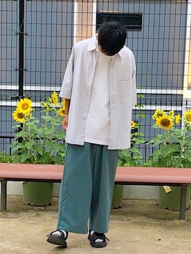 「MinoriTY（マイノリティ）のアイテム（セットアップ）」を使った、enokiさん（メンズ・167cm）の夏コーディネート
