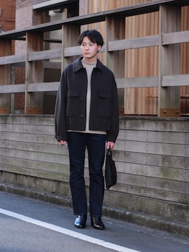 「韓国コーデ」｜「アイテム（ブルゾン）」を使った、ryuさん（メンズ・170cm）の冬コーディネート