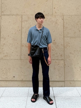 「NOLLEY’S（ノーリーズ）のアイテム（トップス）」を使った、ryuさん（メンズ・170cm）の夏コーディネート