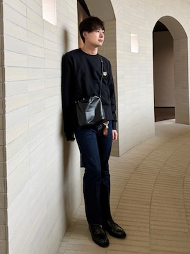 「Maison Kitsune(メゾンキツネ)のアイテム」を使った、ryuさん(メンズ・170cm)の春コーディネート