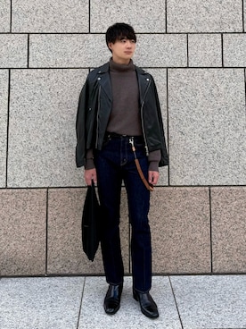 「アイテム（ハンドバッグ）」を使った、ryuさん（メンズ・170cm）の秋コーディネート