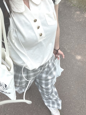 「axes femme（アクシーズファム）のアイテム（Tシャツ/カットソー）」を使った、K.しぐれさん（レディース・155cm）の夏コーディネート