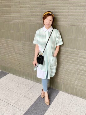 「GU（ジーユー）のアイテム（バレエシューズ、ベージュ系）」を使った、yanchowbrendaさん（レディース・161cm）の秋コーディネート