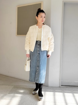 「ショートダウン」｜「アイテム（ブルゾン）」を使った、tttttsssssuuuuuさん（レディース・158cm）の冬コーディネート