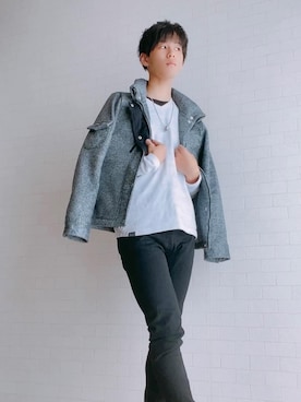 「AZUL（アズール）のアイテム（ジャケット/アウター）」を使った、KAITOさん（メンズ・163cm）の秋コーディネート