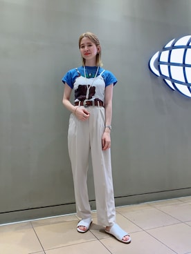 「カウ柄」｜コウノナホさん（レディース・164cm）の夏コーディネート
