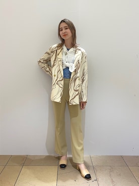 「チェッカー柄」｜コウノナホさん（レディース・164cm）の冬コーディネート