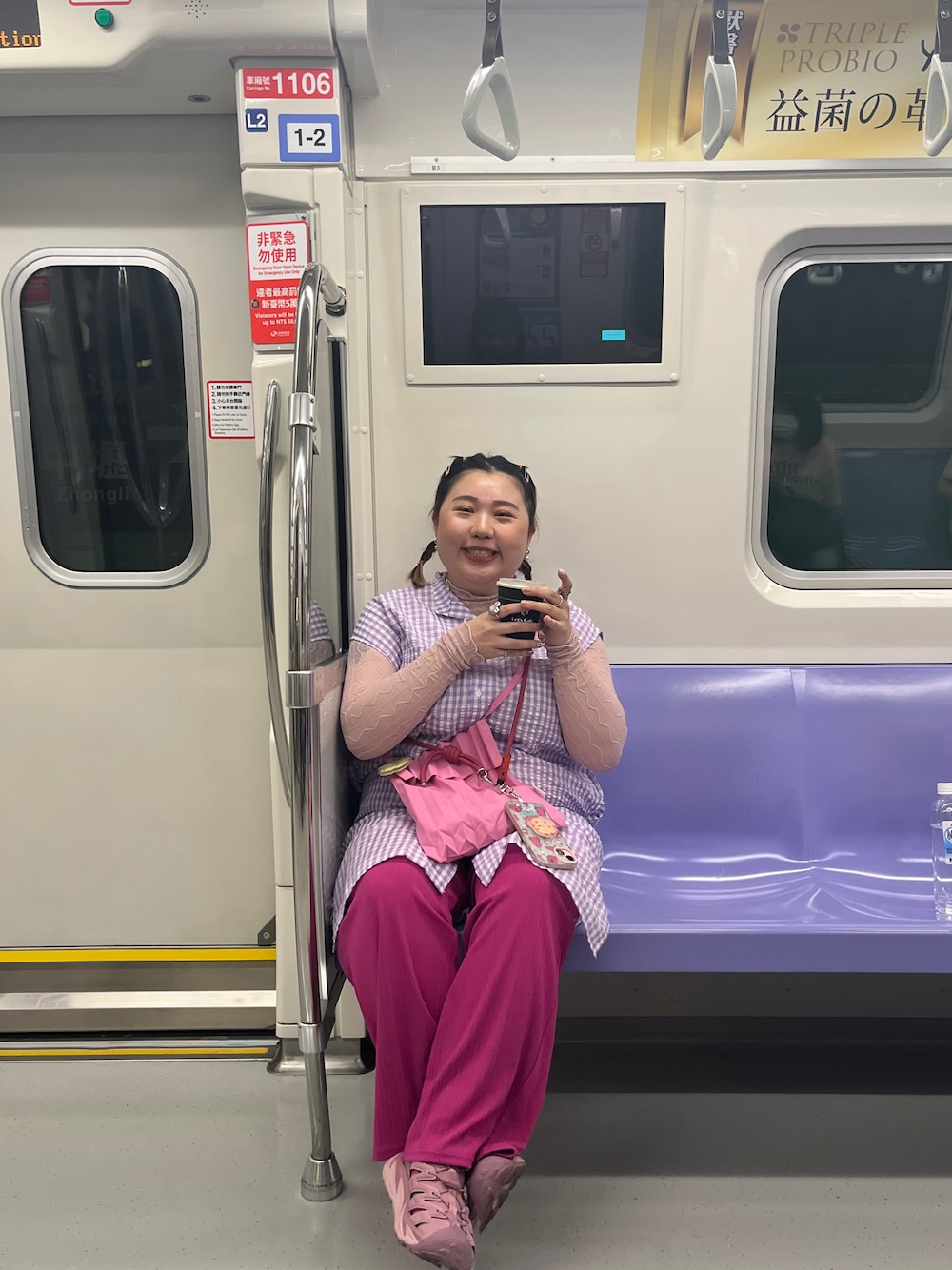 「LOWRYS FARMのアイテム（トップス、ピンク系）」を使った、Yoyo🇹🇼さん（レディース・158cm）の夏コーディネートの1枚目の写真