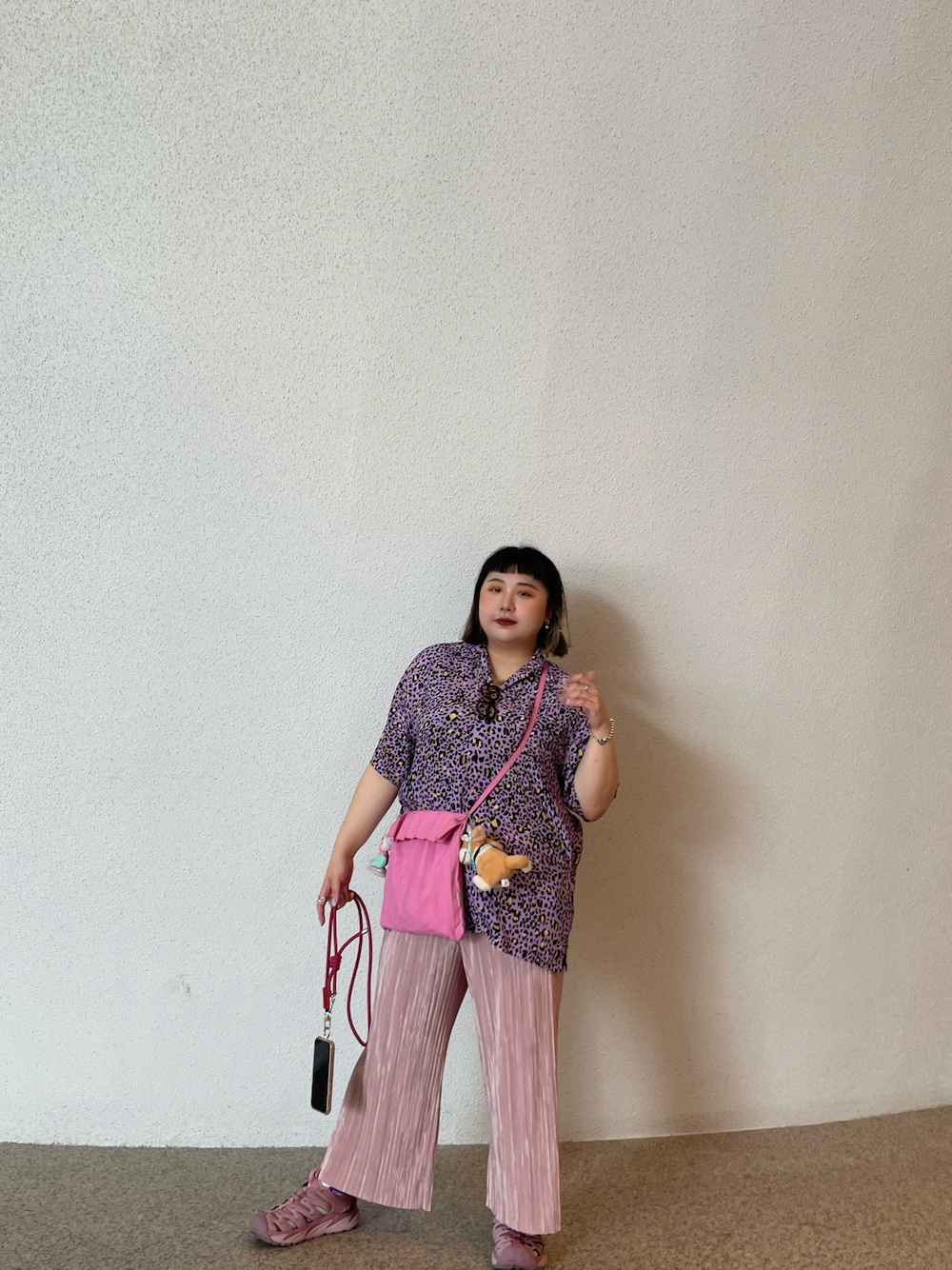 「O.POismのアイテム（シャツ/ブラウス、パープル系）」を使った、Yoyo🇹🇼さん（レディース・158cm）の夏コーディネートの1枚目の写真