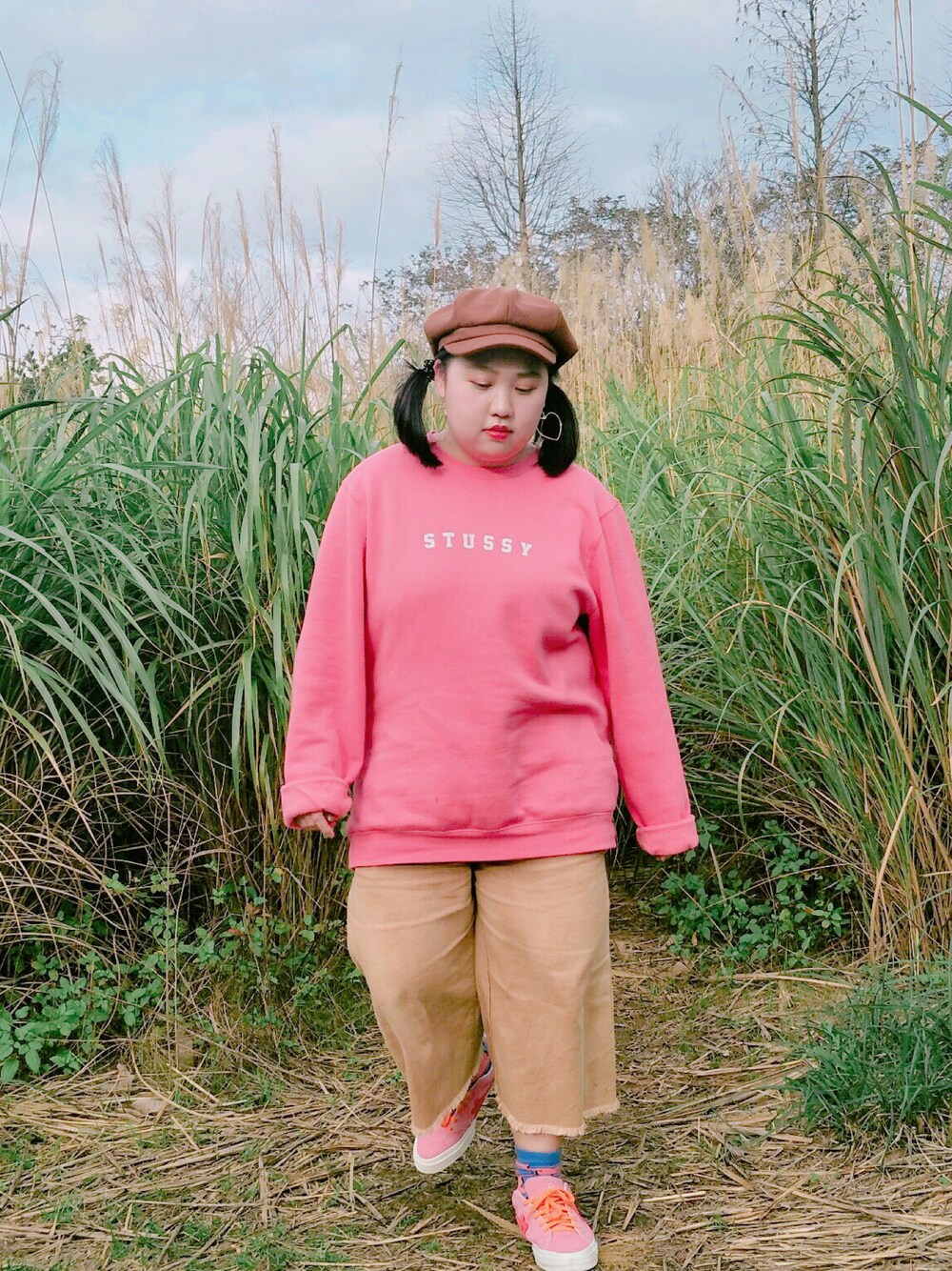 「CONVERSEのアイテム（スニーカー、ピンク系）」を使った、Yoyo🇹🇼さん（レディース・158cm）の夏コーディネートの1枚目の写真