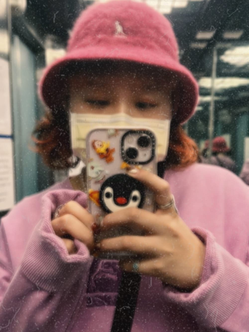 「CASETiFYのアイテム（スマホケース/カバー、ピンク系）」を使った、Yoyo🇹🇼さん（レディース・158cm）の春コーディネートの1枚目の写真