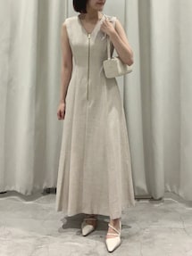 ラグナムーン フロントZIPミックスカラーワンピース LAGUNAMOON ワンピース フロントZIPミックスカラーワンピース